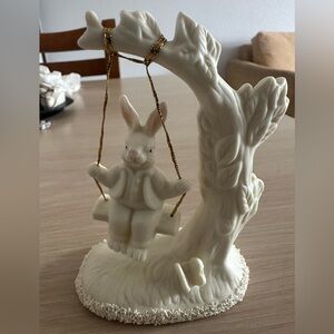 Vintage SWINGING RABBIT BUNNY FIGURINE
